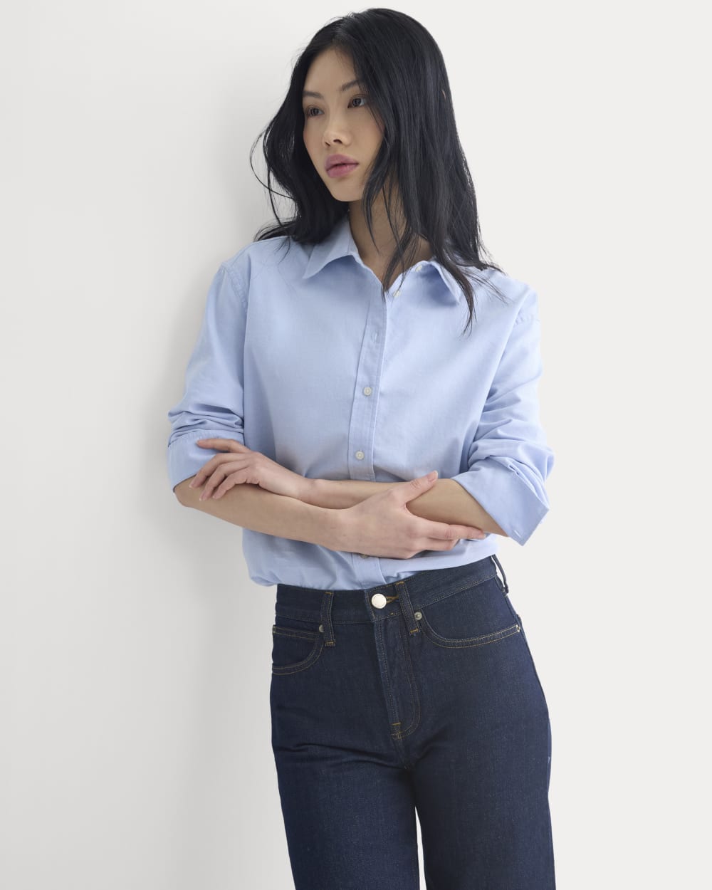 Everyday Oxford Shirt in Light Blue — detail view