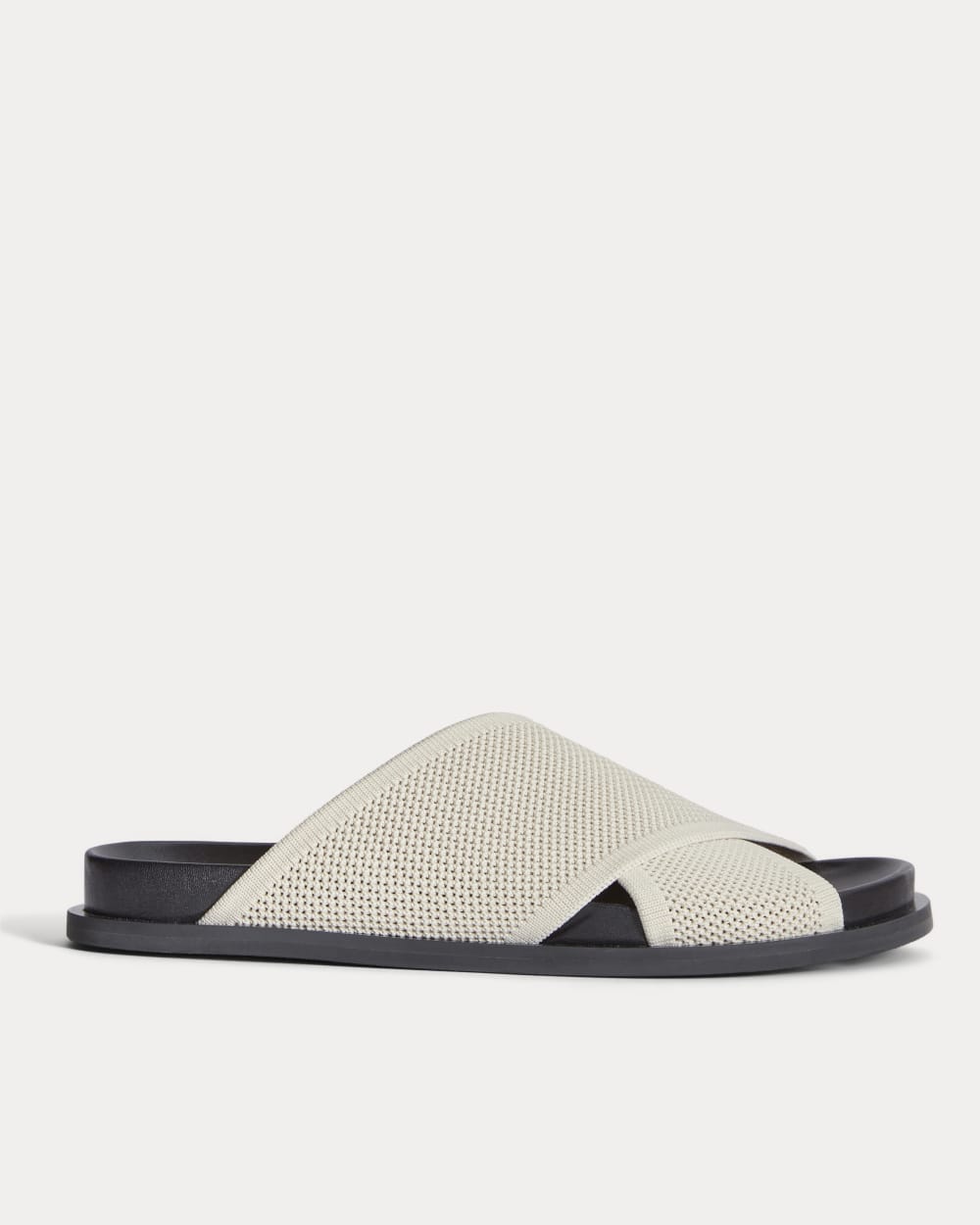 The ReKnit Form Crossover Sandal in Sandshell — front view
