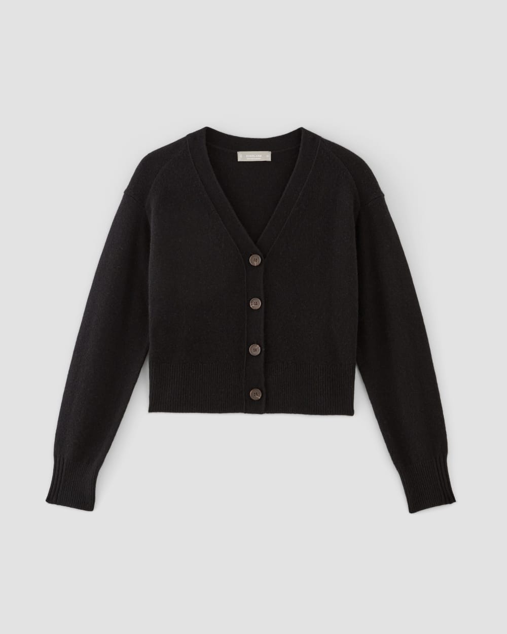 The Cashmere Cardigan in Black — alternate view