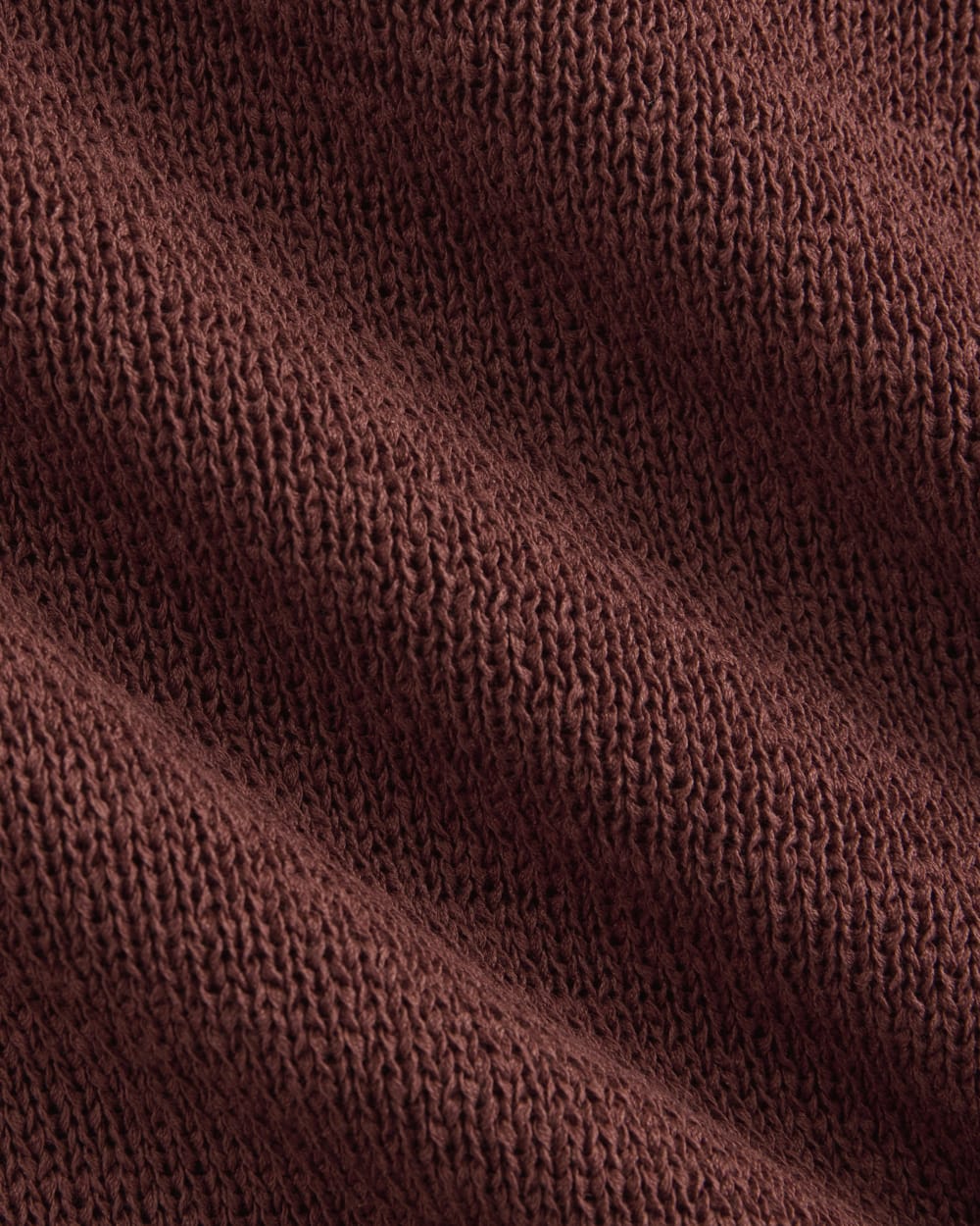 Wide-Neck Crew Sweater in Tape Yarn in Henna Red — detail view