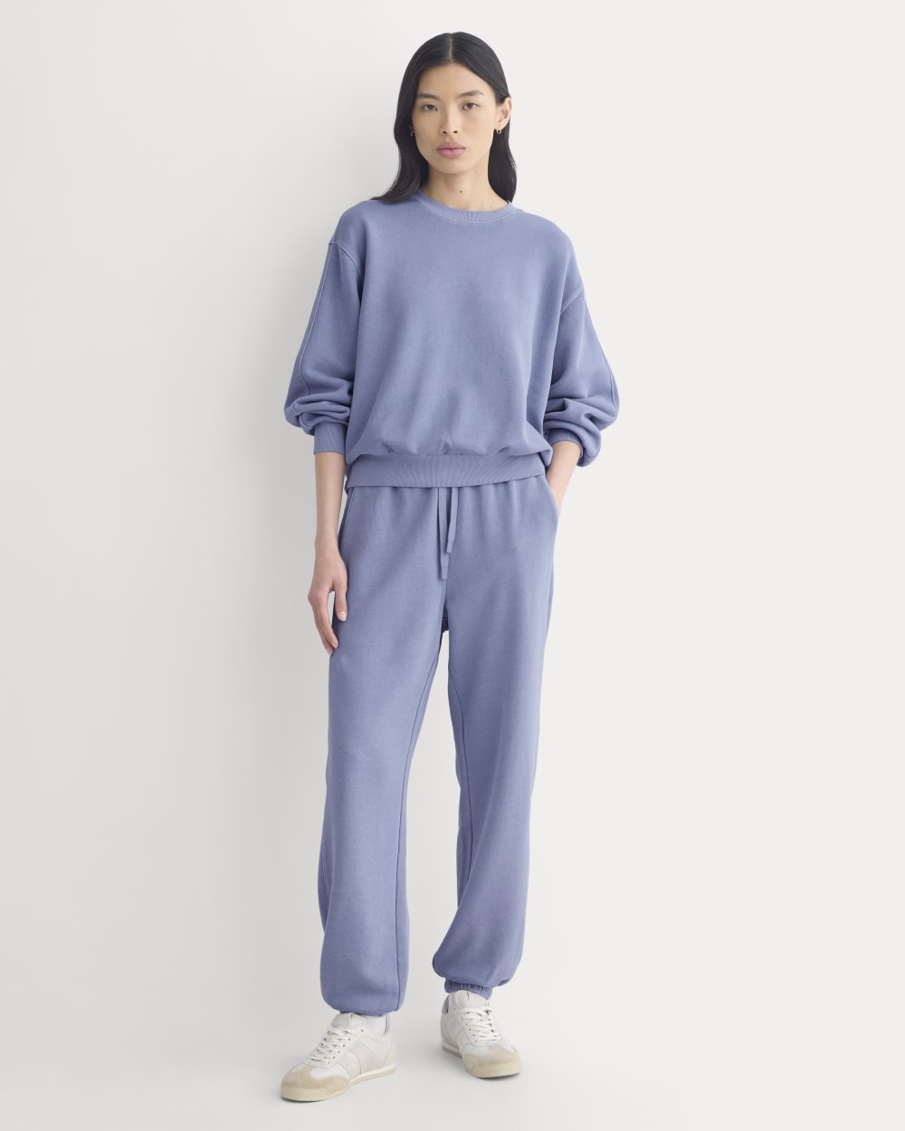 Lightweight Terry Blouson Crew in Velvet Morning — detail view