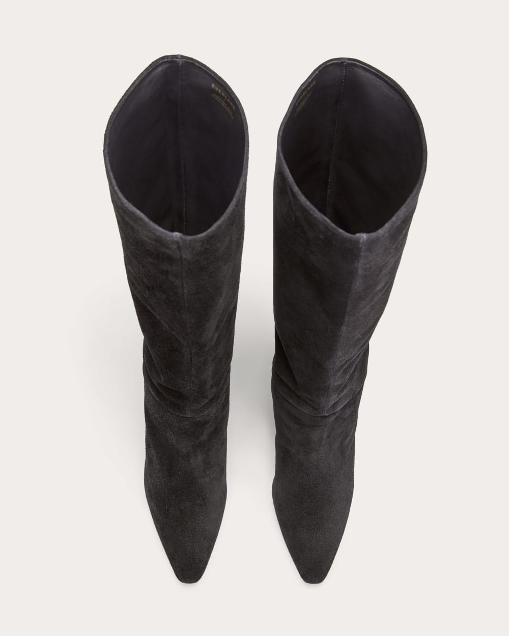 The Banana Boot in Black Suede — detail view