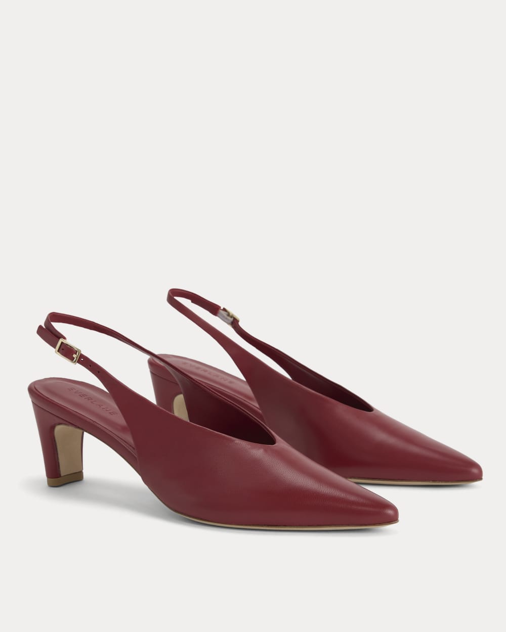 Pointed-Toe Slingback Heel in Rouge — alternate view
