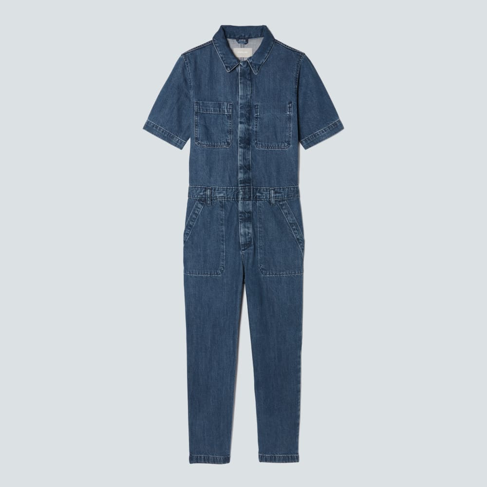 The Supersoft Jean Coverall in Work Blue — alternate view