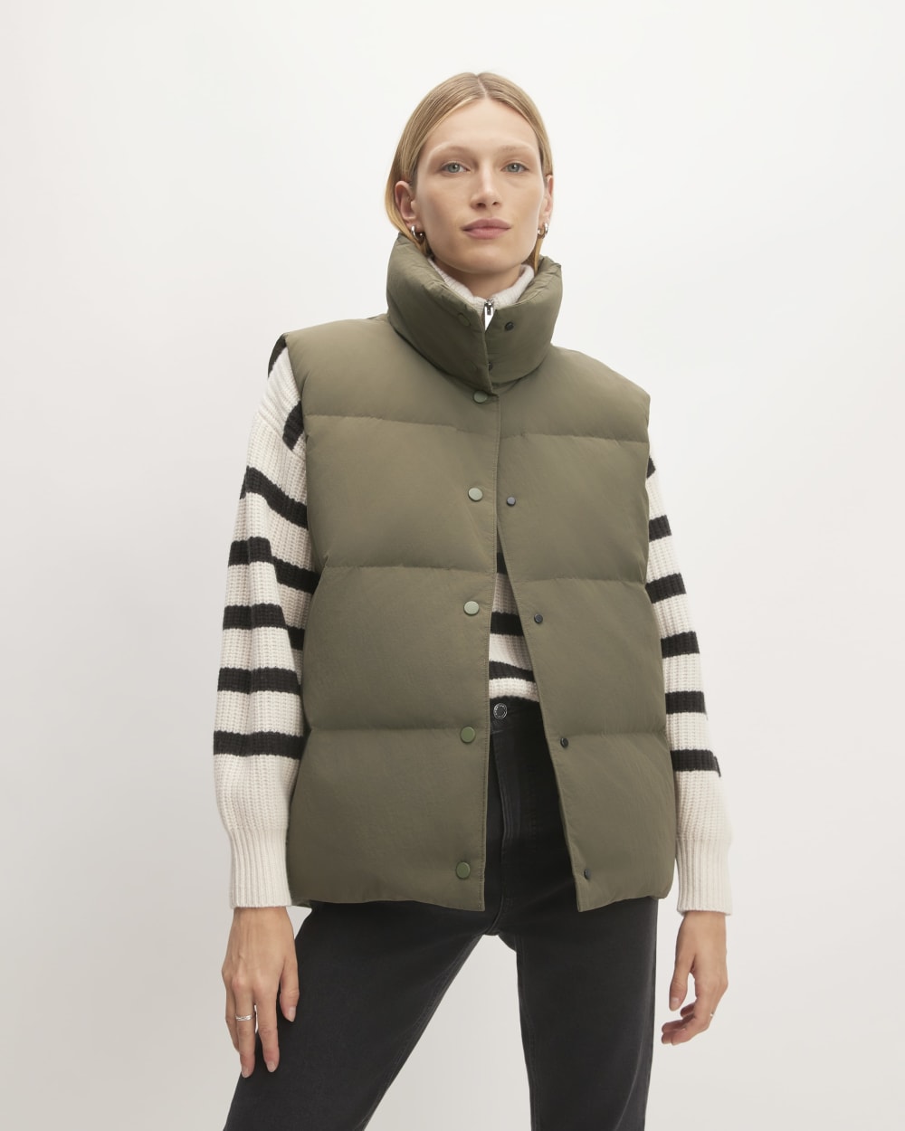The Puffer Vest in Kalamata — front view
