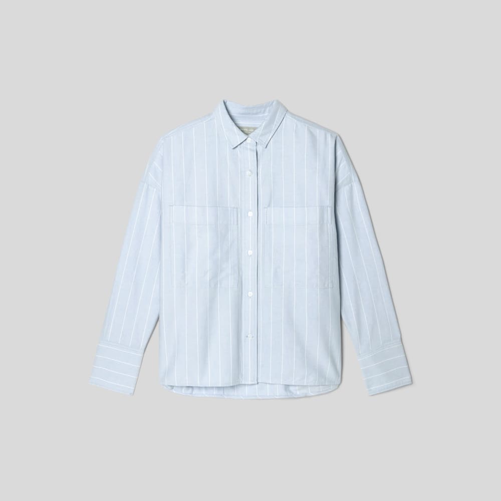 The Boxy Oxford in Periwinkle / White — alternate view