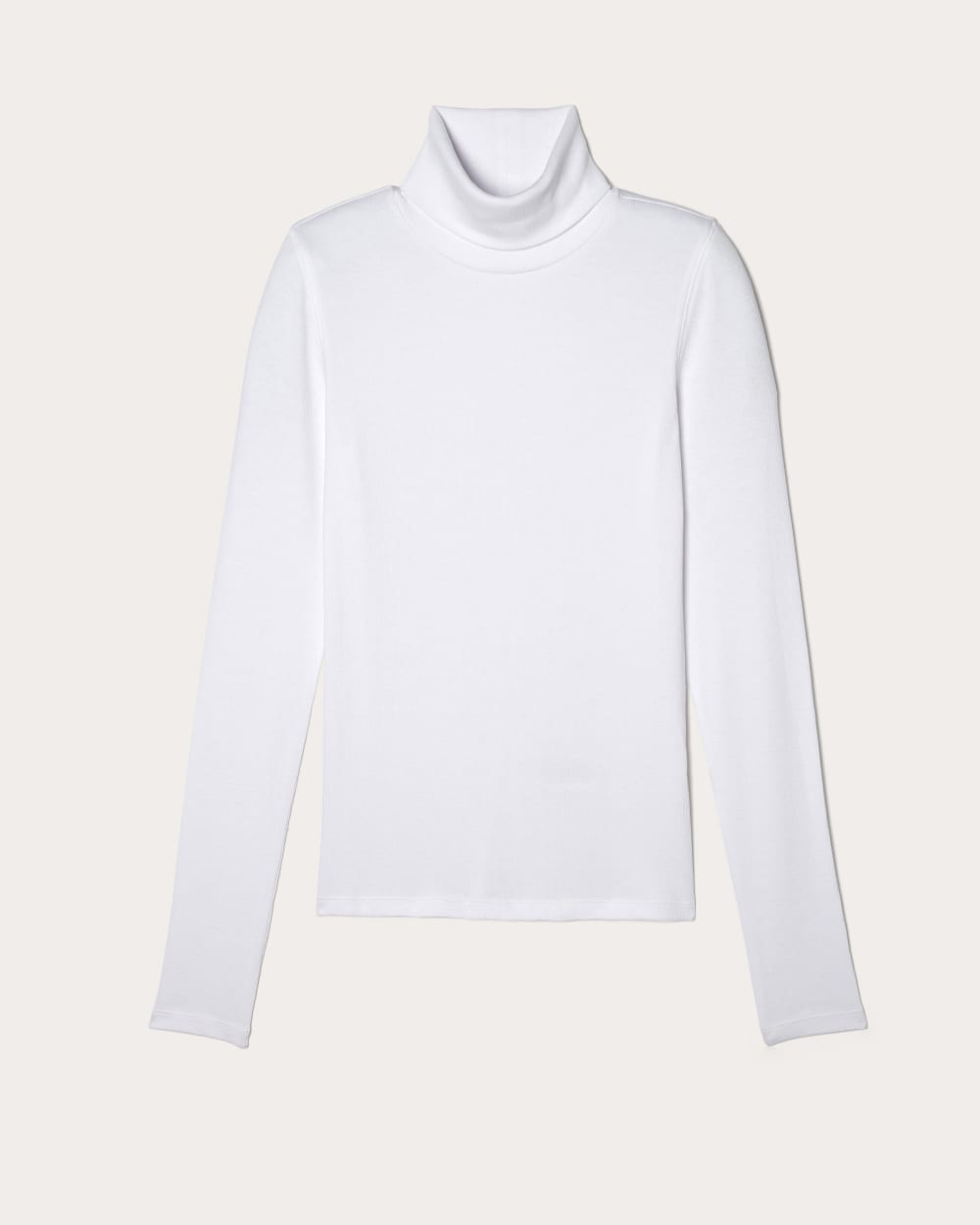 The Luxe Rib Turtleneck in White — alternate view