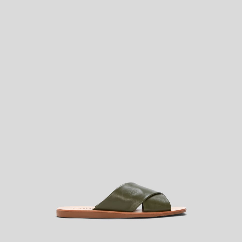 The Day Crossover Sandal in Olive — alternate view