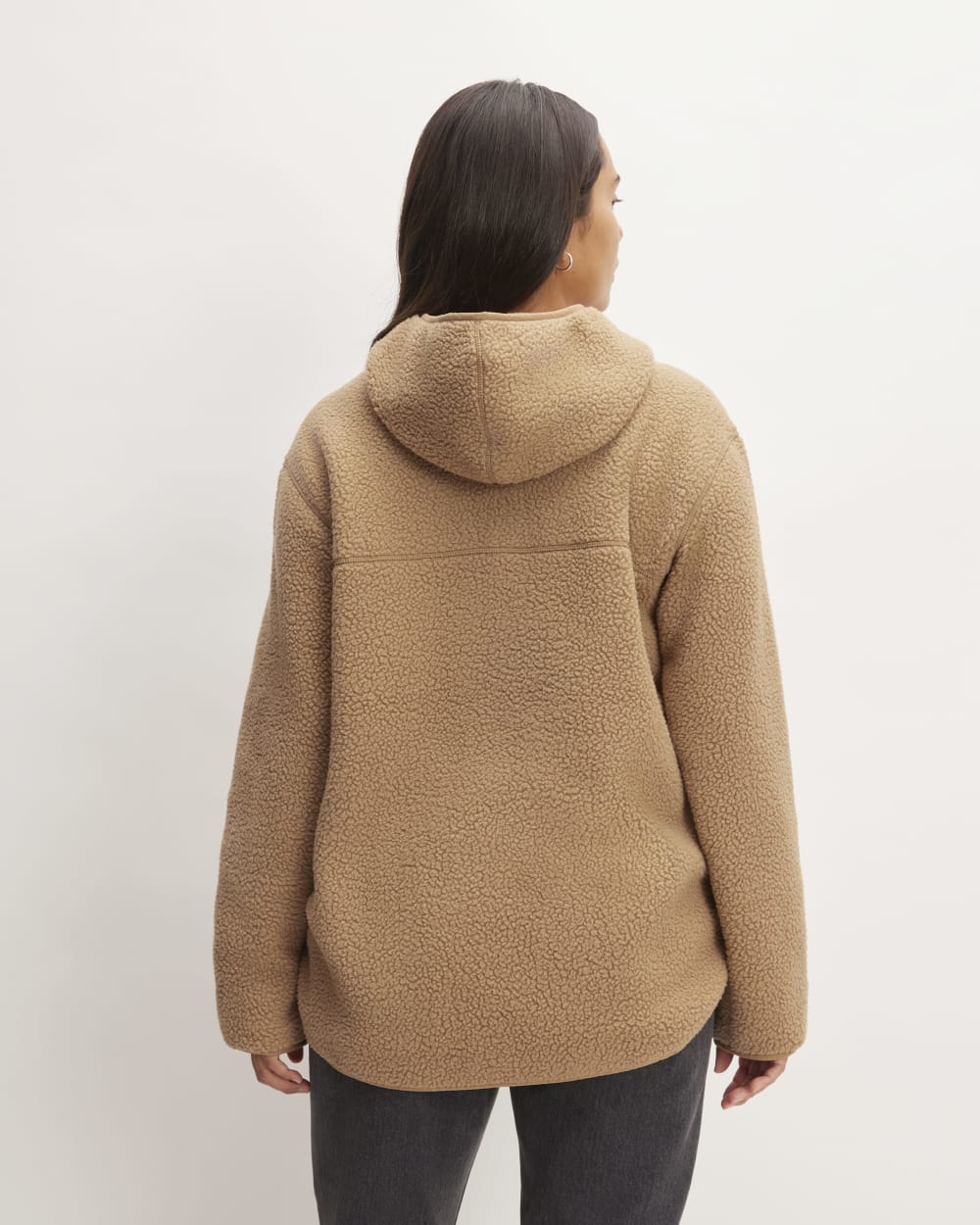 The ReNew Fleece Full-Zip Hoodie in Tiger's Eye — detail view