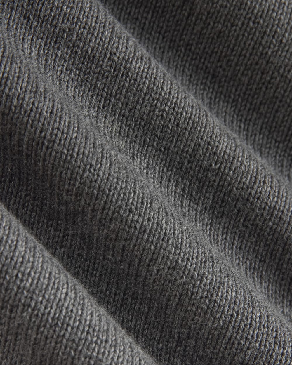 The Boxy Sweater in Everyday Cotton in Heathered Charcoal — detail view