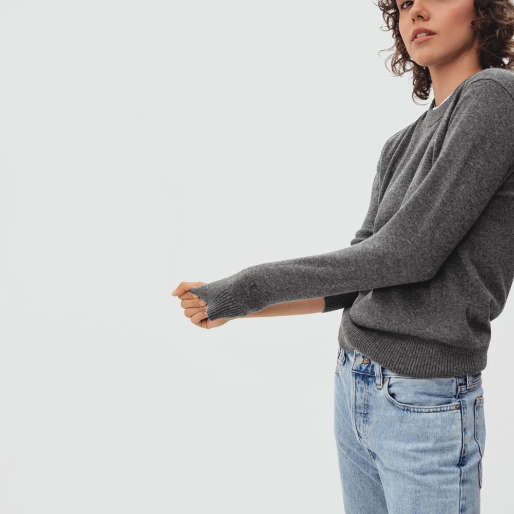 The Cashmere Crew in Charcoal — detail view