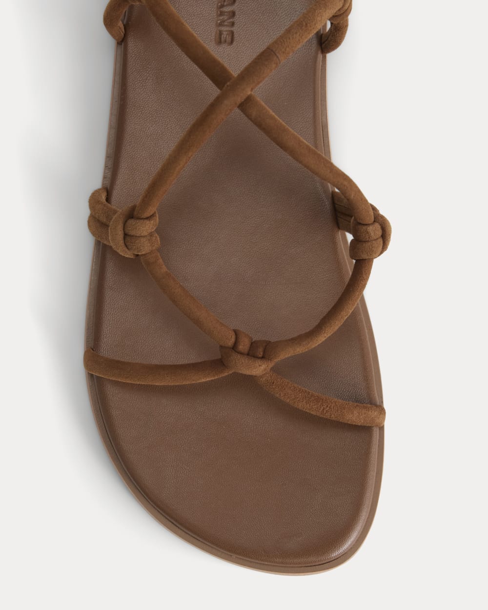 Suede Travel Sandal in Russet — detail view
