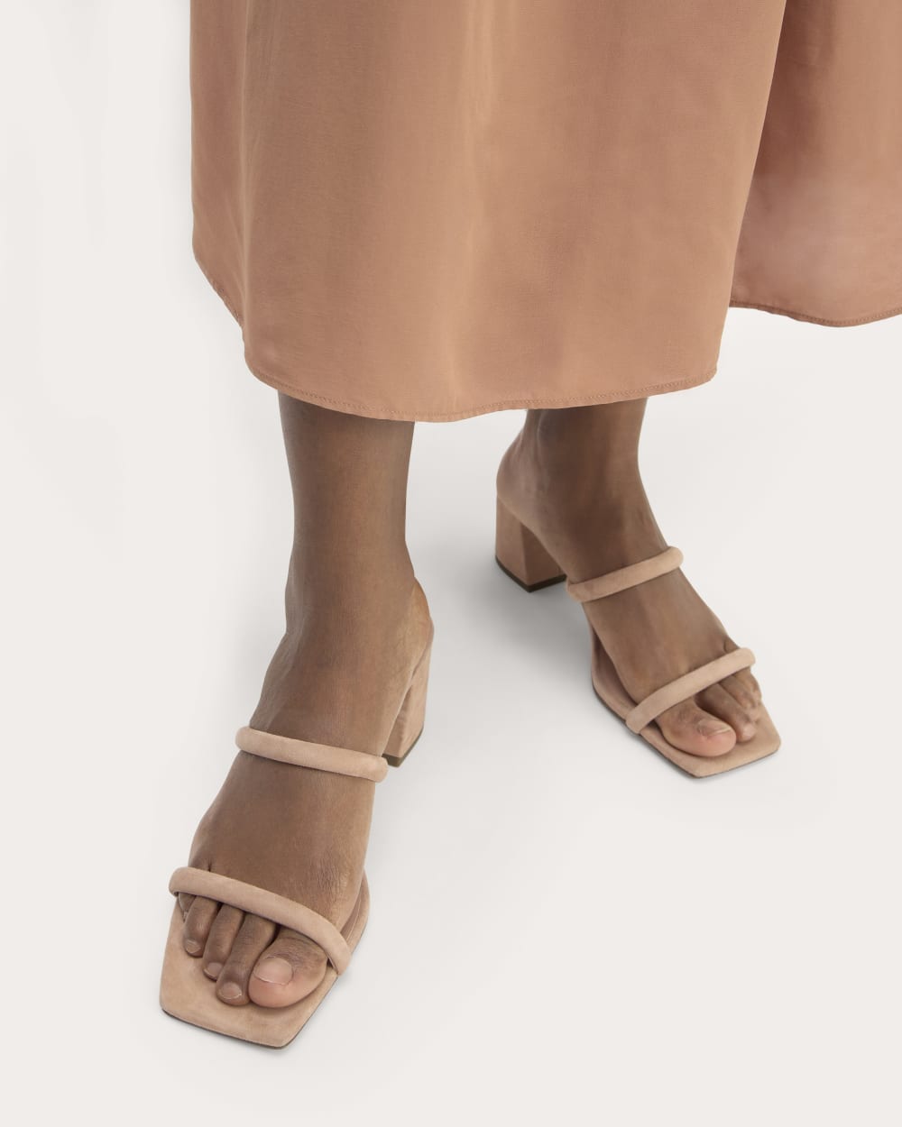 The Double Strap Heel in Blush Tan — alternate view