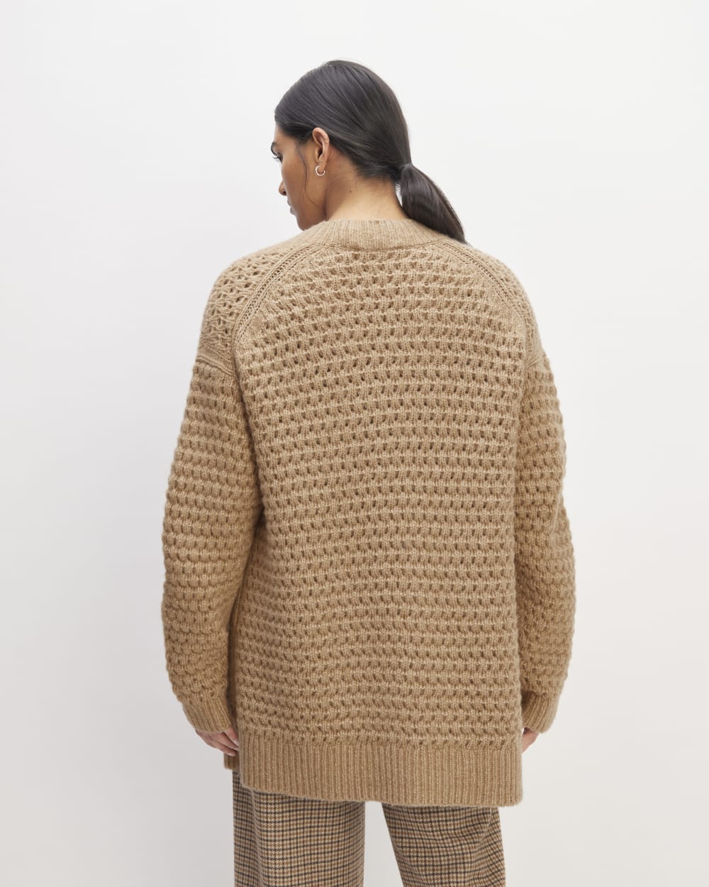 The Cloud Oversized Textured Cardigan in Tiger's Eye — detail view