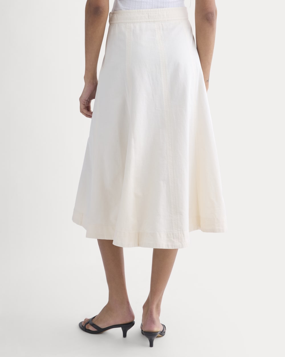 Seamed Midi Skirt in Bone — detail view