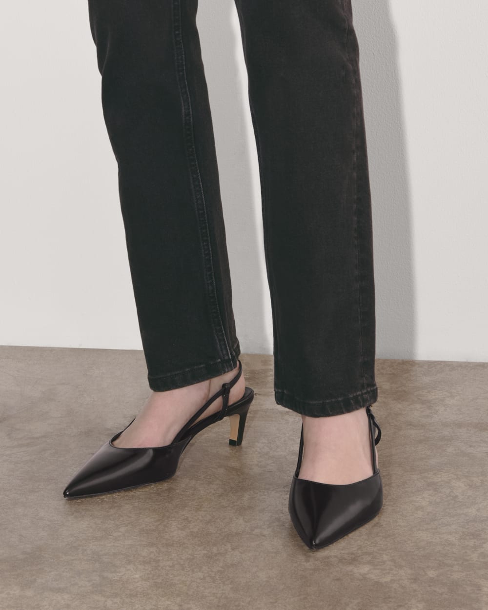 The Studio Slingback Heel in Black — alternate view