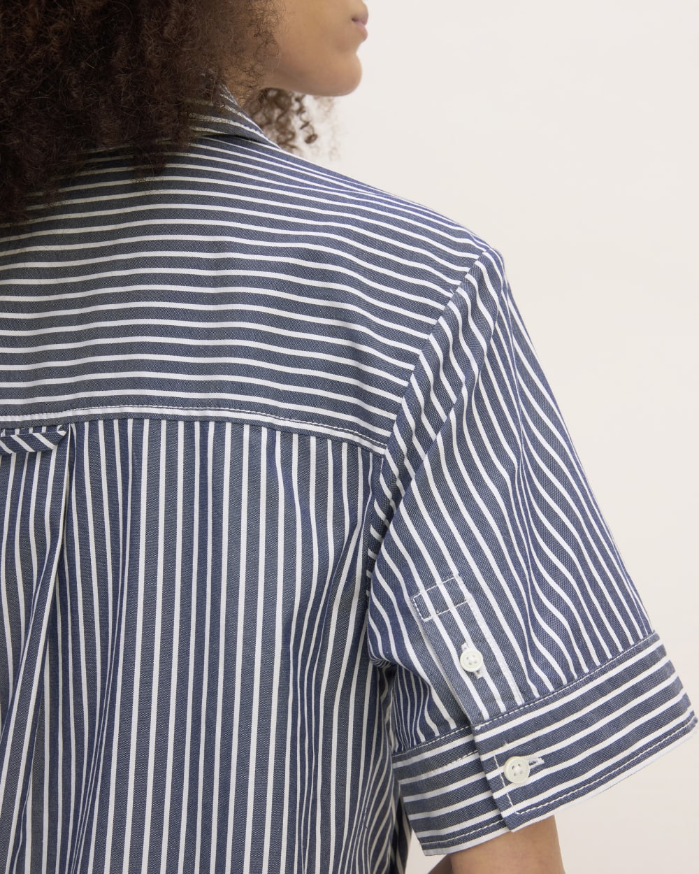 The Daytripper Dress in Dark Navy / White — detail view
