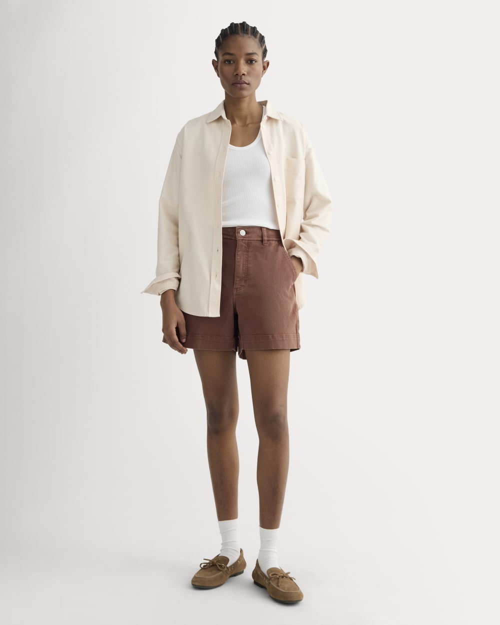 The Utility Short in Rosewood — front view