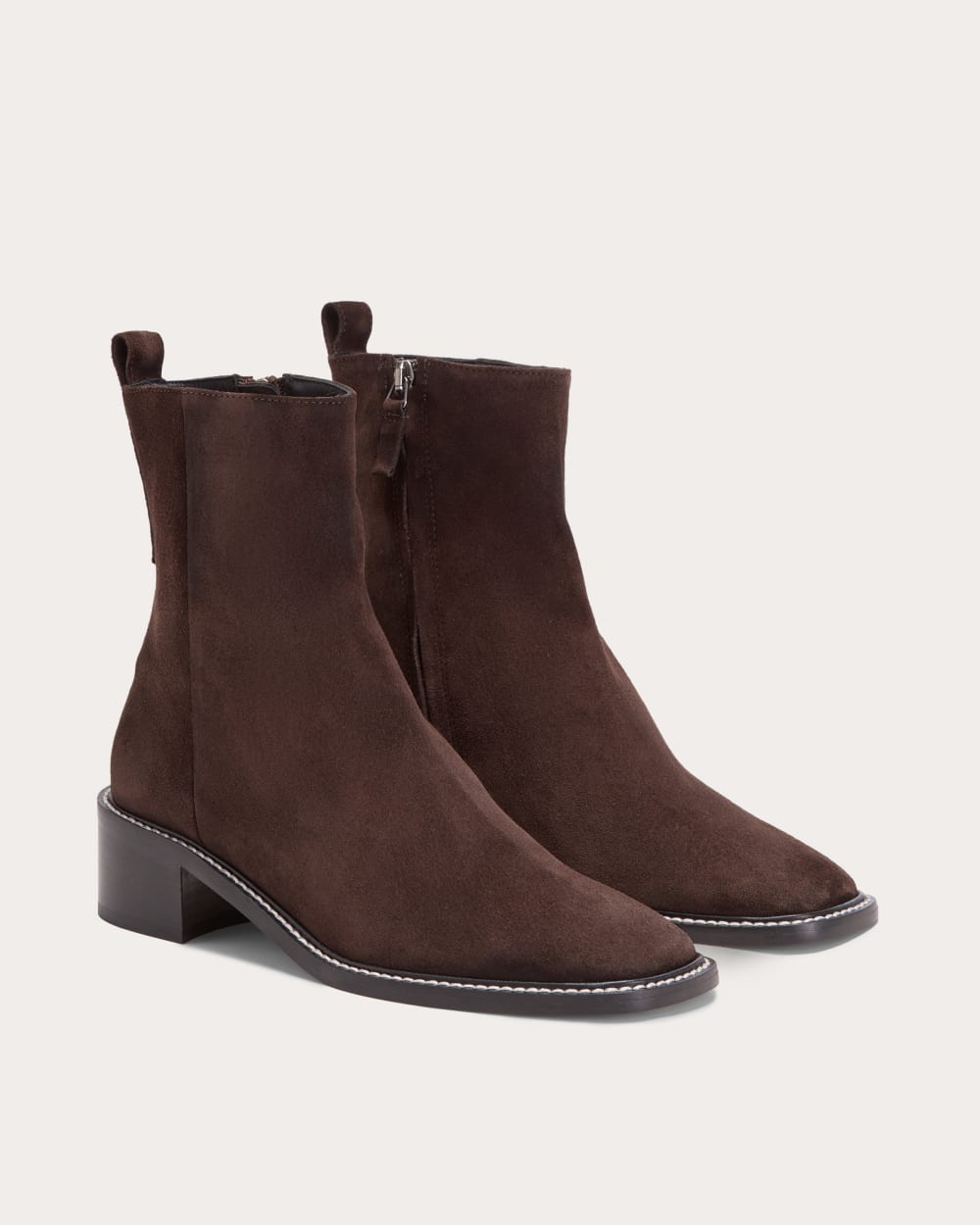 The City Boot in Dark Brown Suede — front view