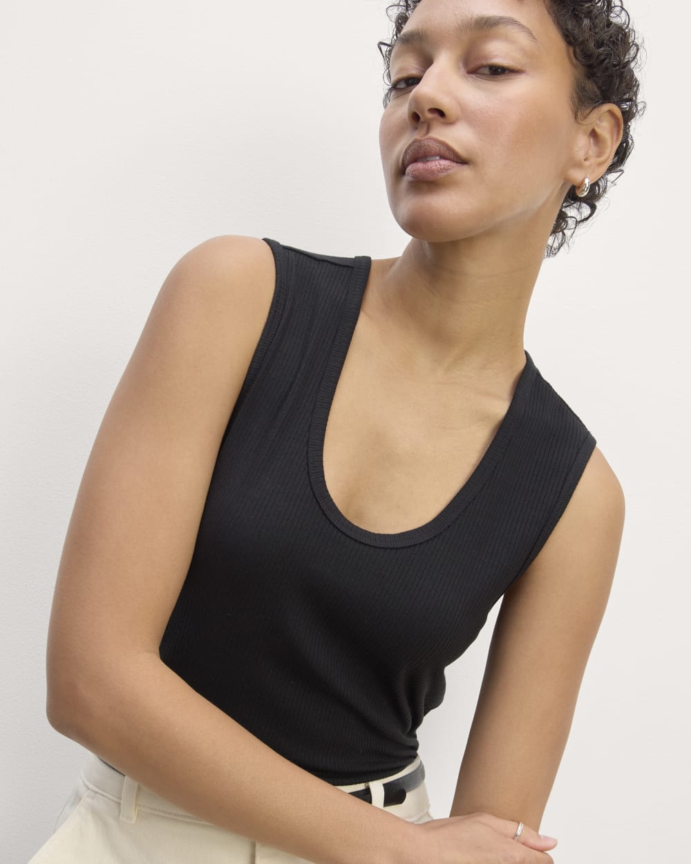 The Shimmy Tank in Black — detail view