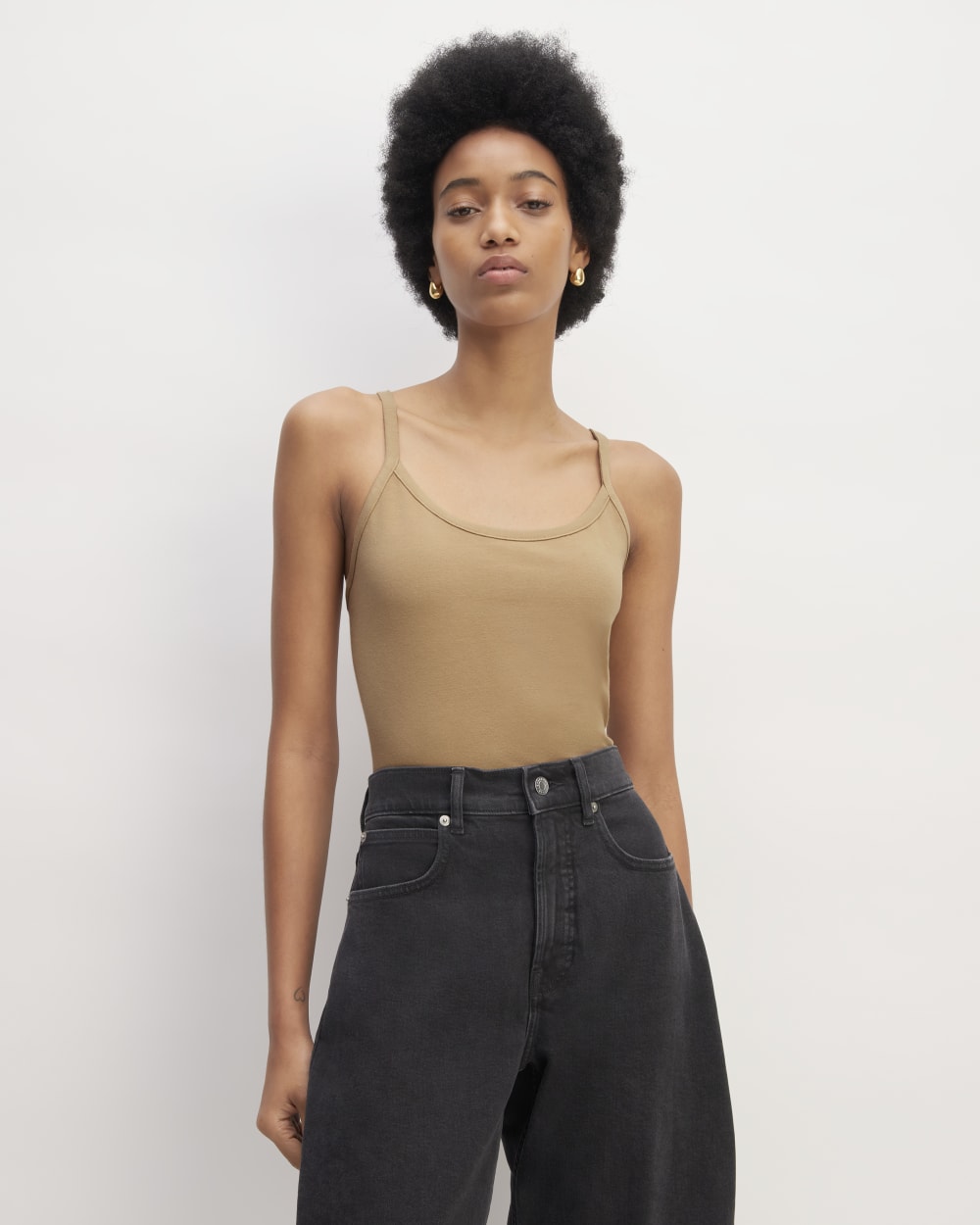 The Supima® Form Spaghetti Strap Cami in Tiger's Eye — front view