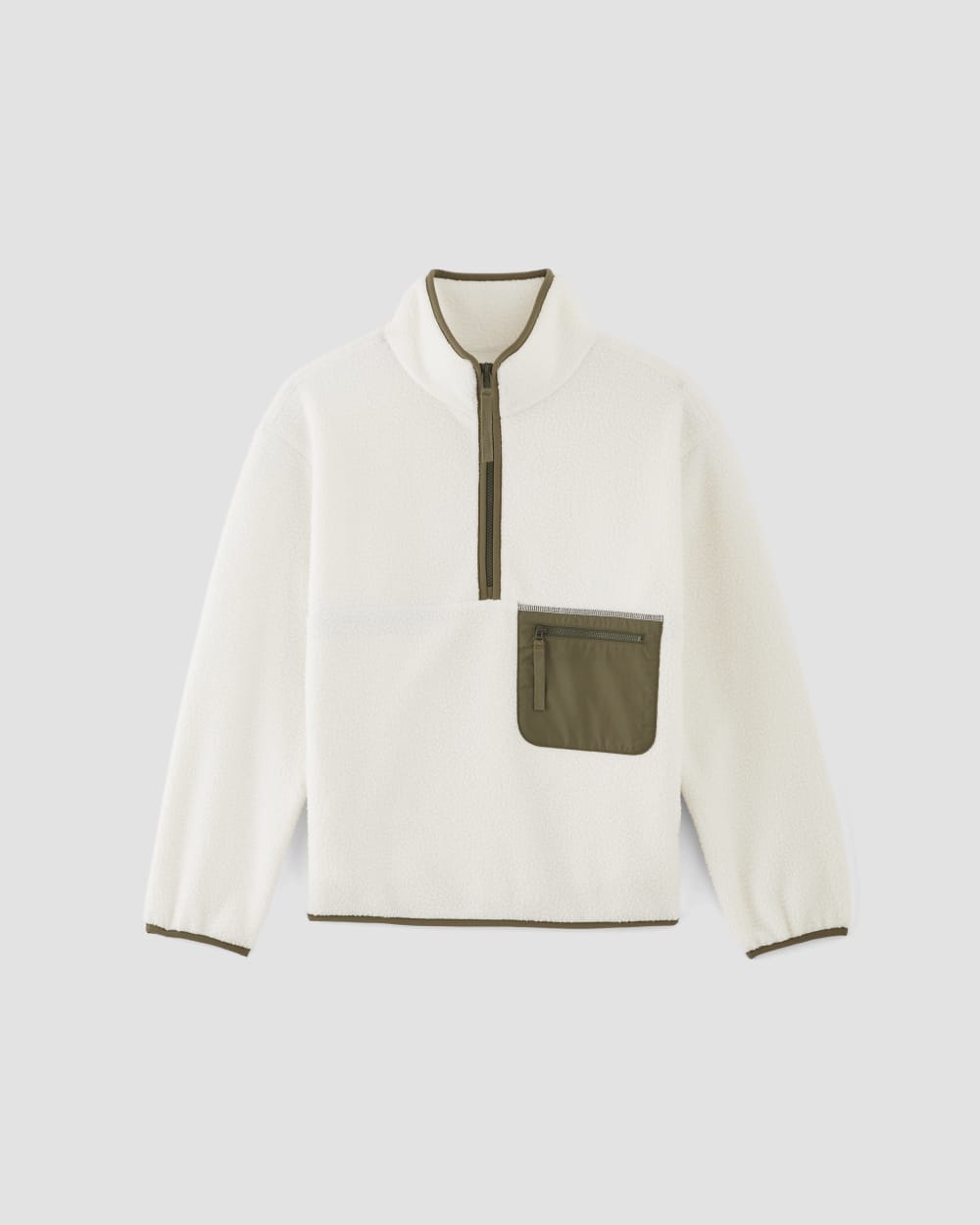 The ReNew Fleece Oversized Half-Zip in Bone — alternate view