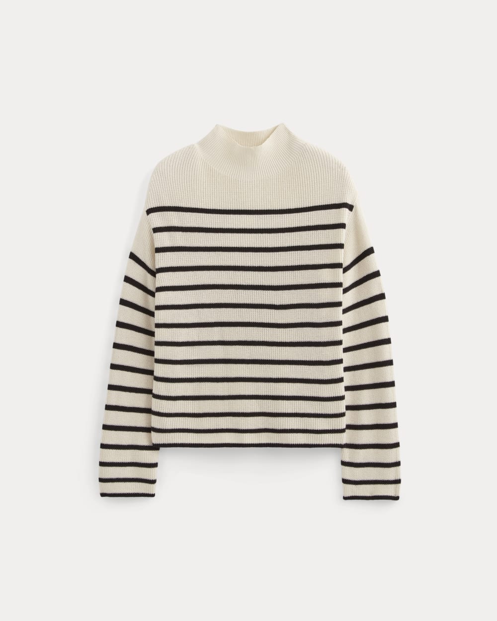 The Slouchy Funnel Neck in Everyday Cotton in Canvas / Black — alternate view