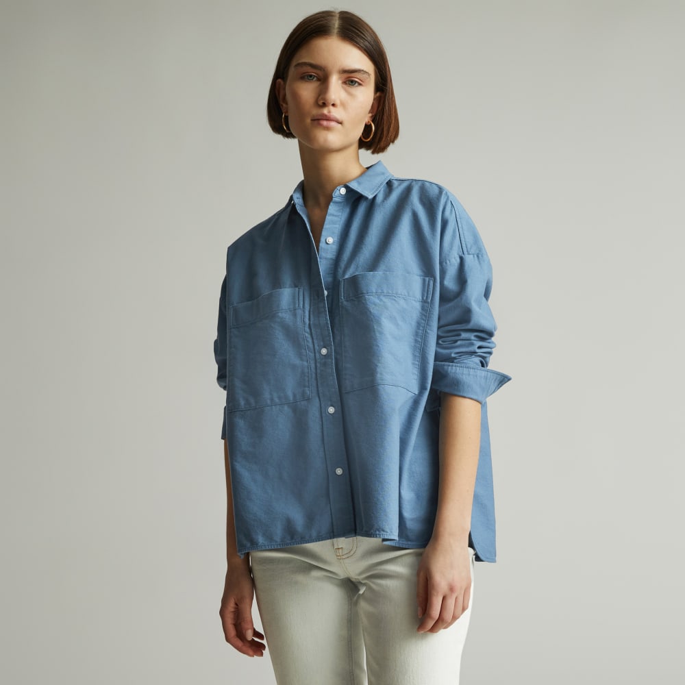 The Boxy Oxford in Bluefin — front view