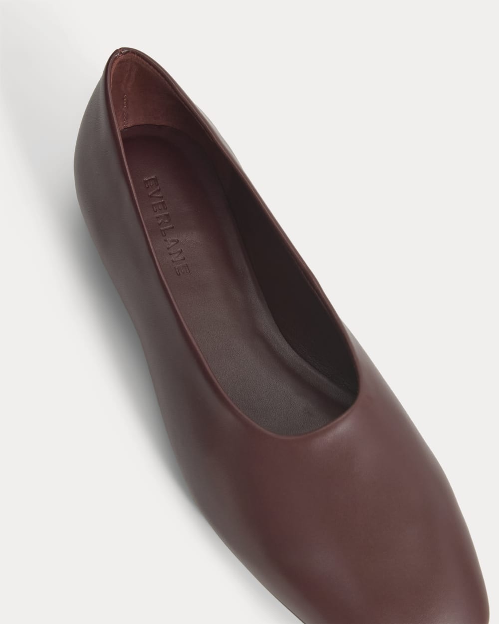 Gallery Square-Toe Flat in Burgundy — detail view