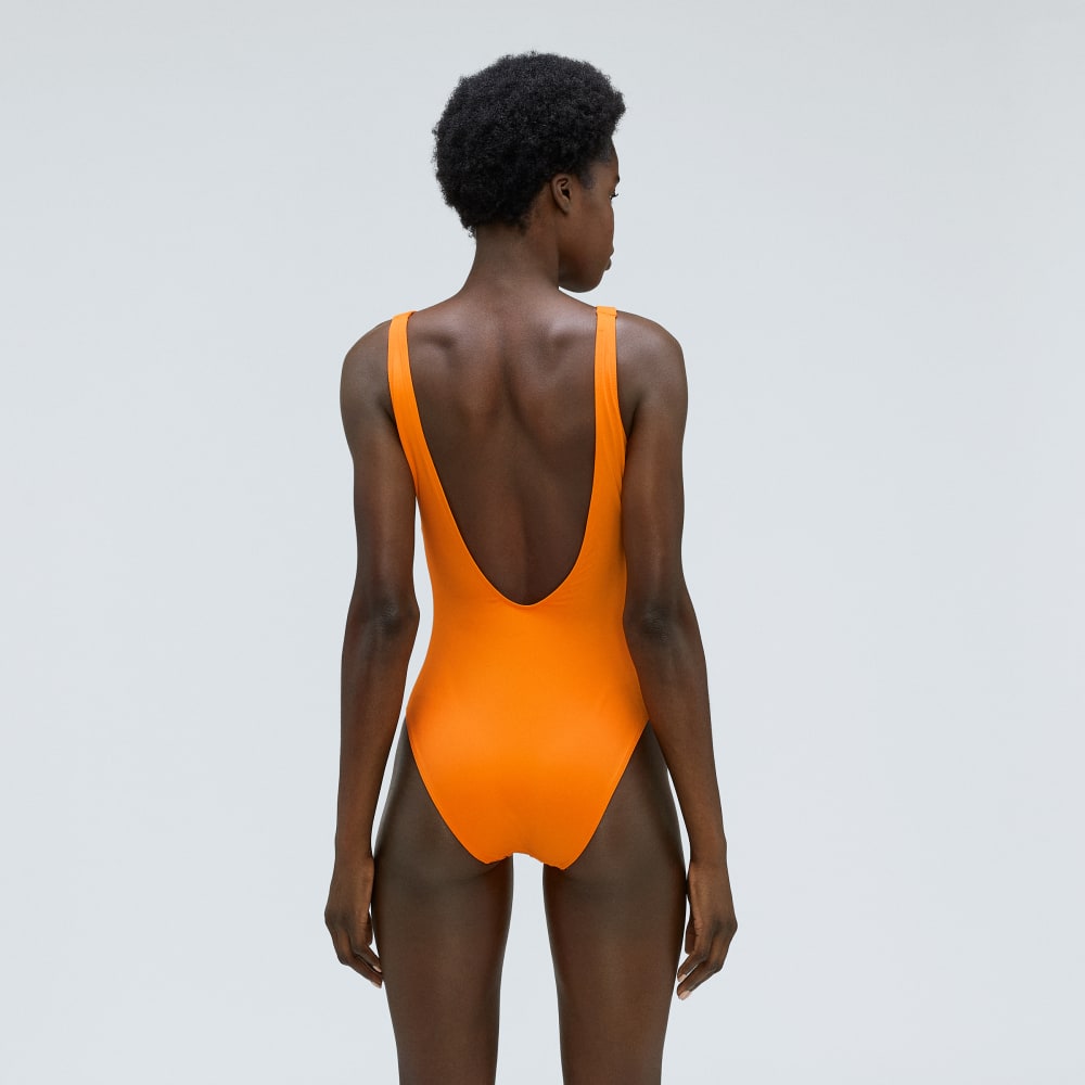The Square-Neck One-Piece in Turmeric — detail view