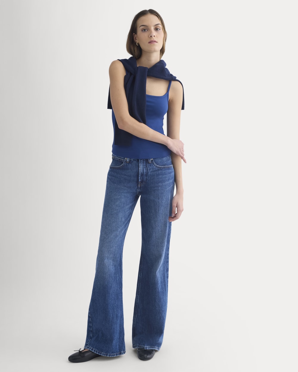 Scoopneck Cami in Estate Blue — detail view