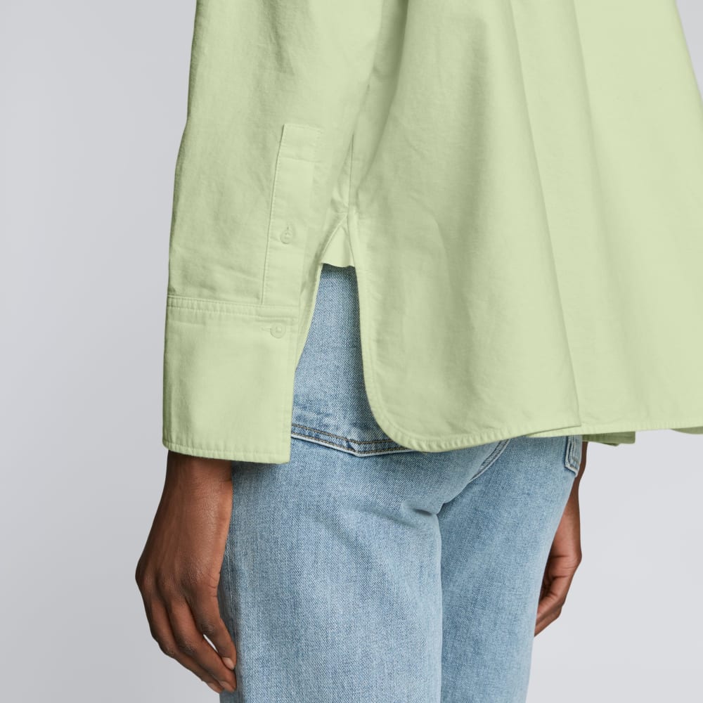 The Boxy Oxford in Seafoam Green — detail view