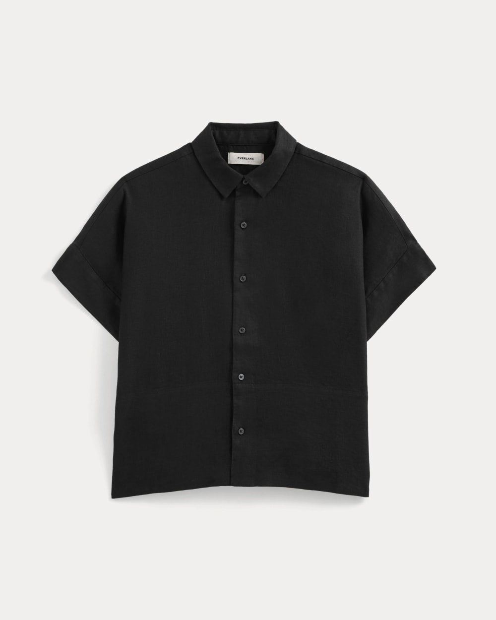 The Boxy Shirt in Linen in Black — alternate view