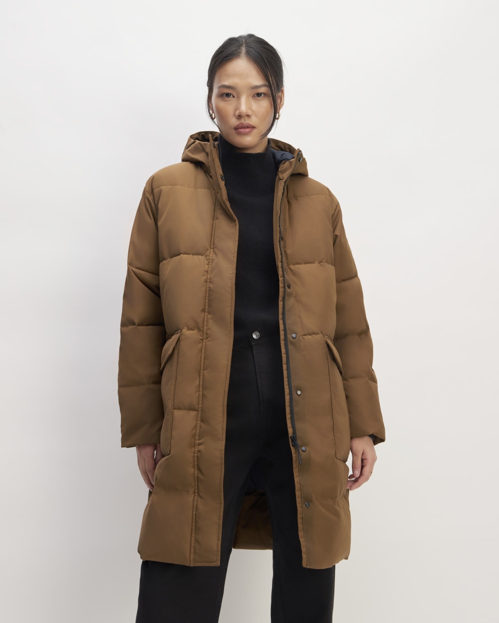 The Long Puffer in Chestnut — detail view