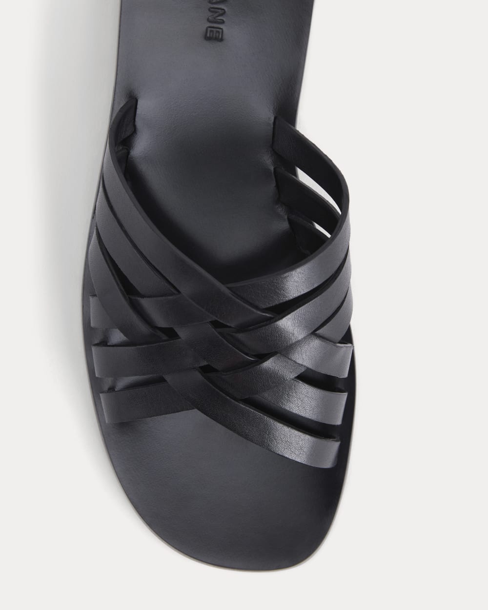 Leather Triple Crisscross Sandal in Black Leather — alternate view
