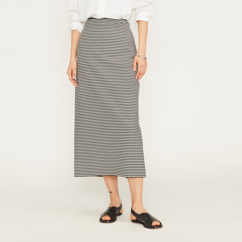 The Dream Maxi Skirt in Parchment / Black — front view