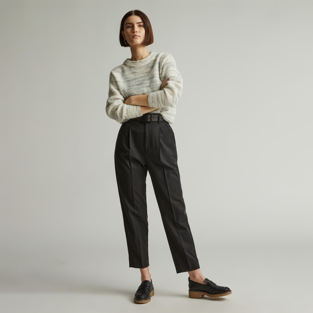 The Draper Tapered Pant in Buttersmooth in Black — front view