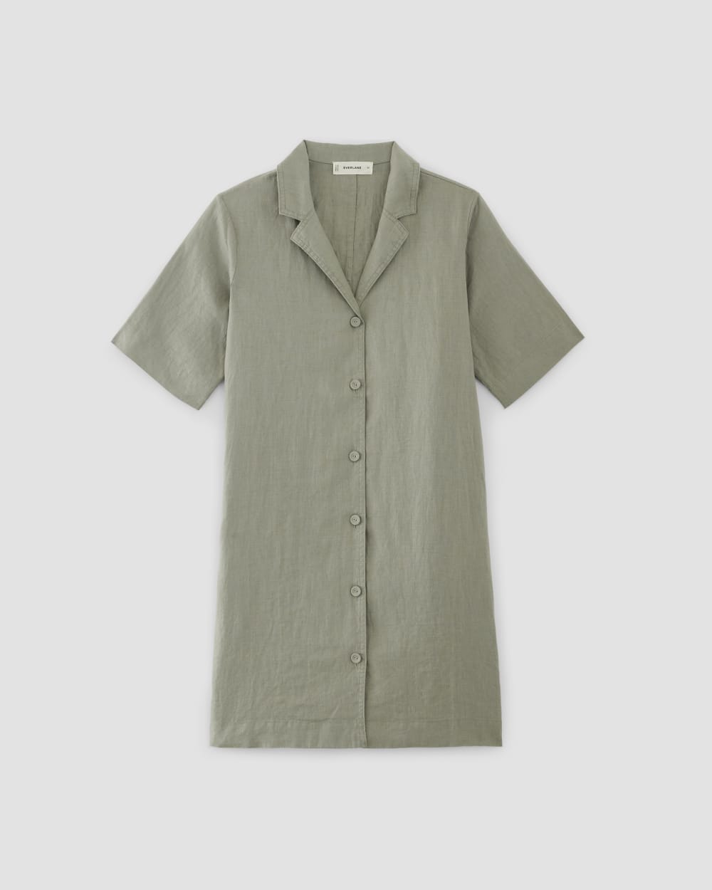 The Shirtdress in Linen in Sage Green — alternate view