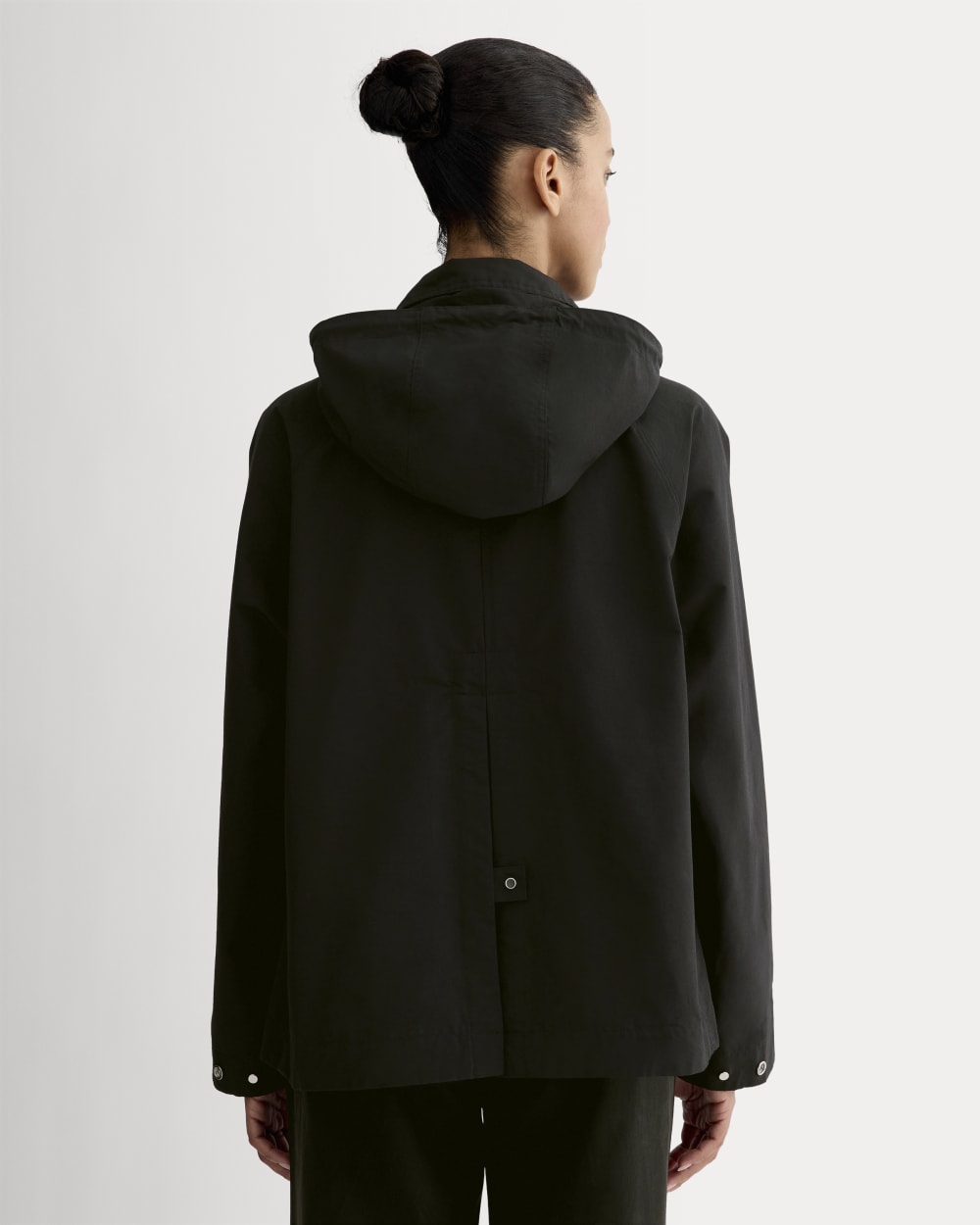 The Short Anorak in Black — detail view