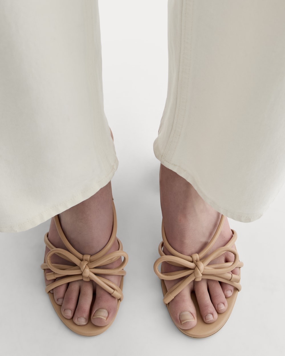 The Bow Heel in Blush Tan — detail view