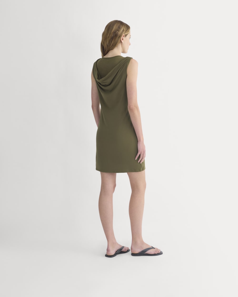 Cowl Neck Mini Dress in Beech — detail view
