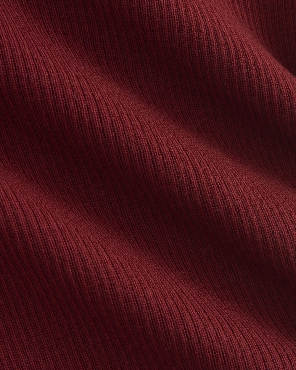 The Light Ribbed Cami in Ultrasoft Merino in Merlot — detail view