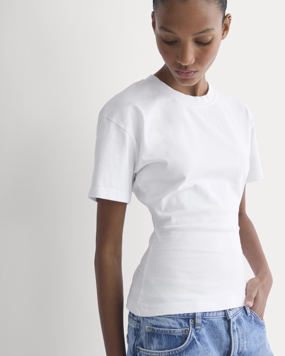 Everlane x Elena Bonvicini 73 Tee in Whitecap — front view