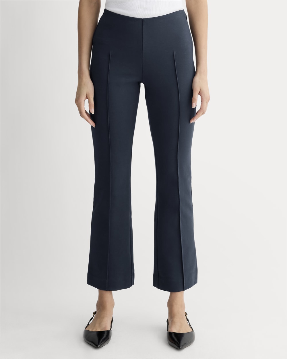 The Dream Kick Flare Pant in Navy — detail view