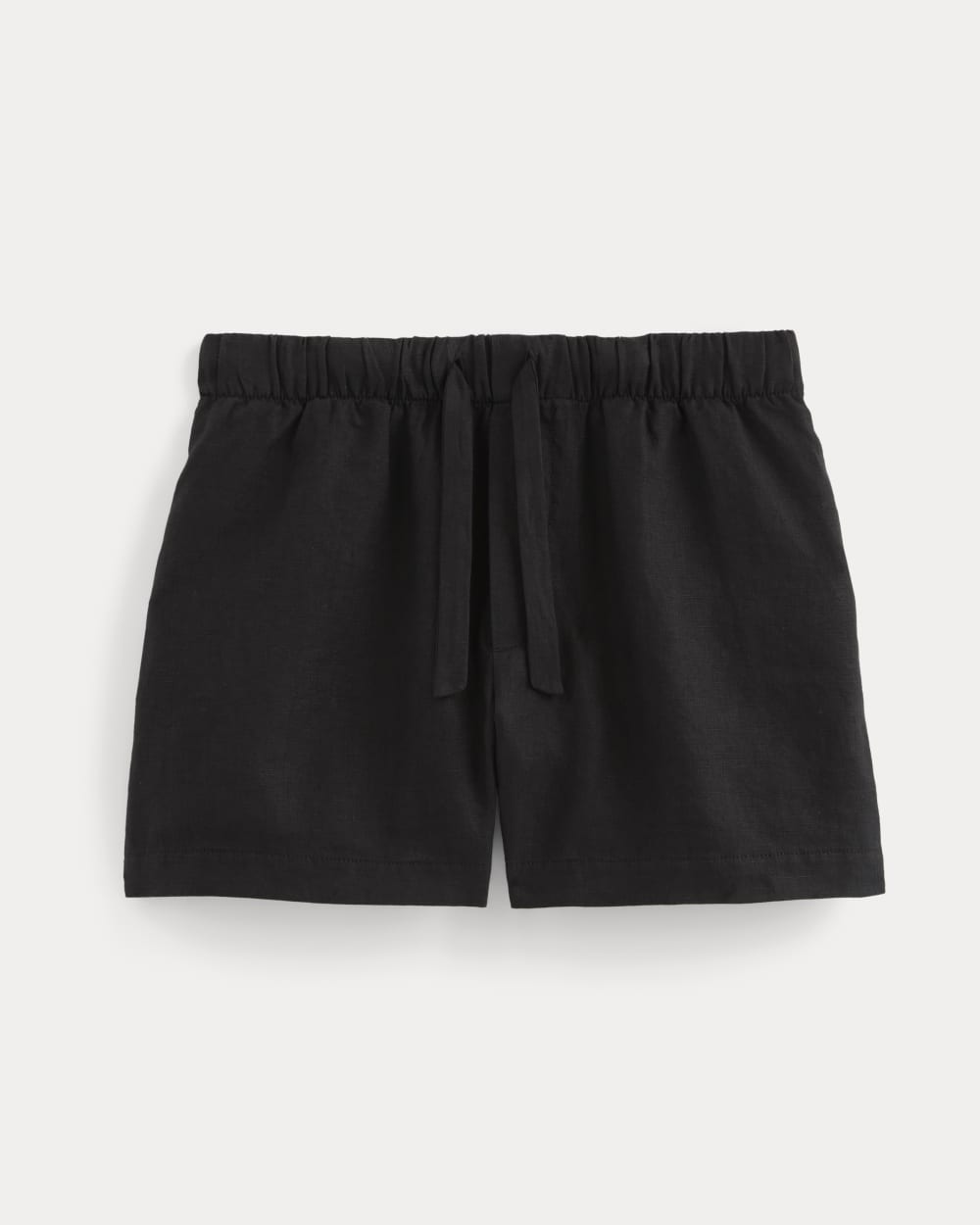 The Drawstring Boxer Short in Linen in Black — alternate view