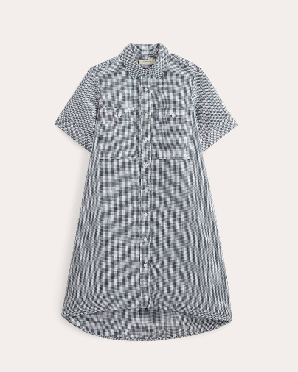 The Daytripper Dress in Linen in Midnight Navy Gingham — alternate view
