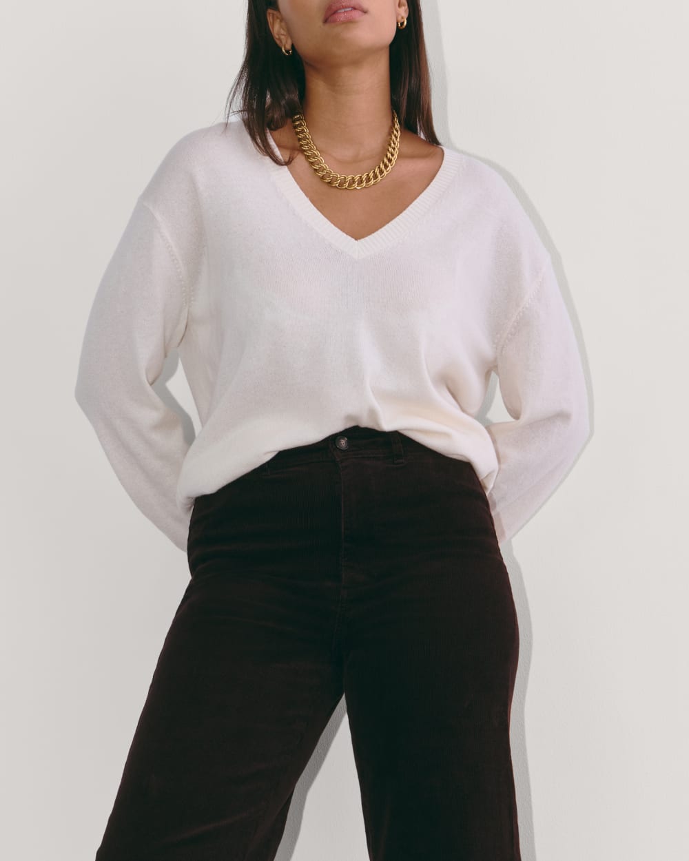 The Sailor Pant in Corduroy in Black — detail view