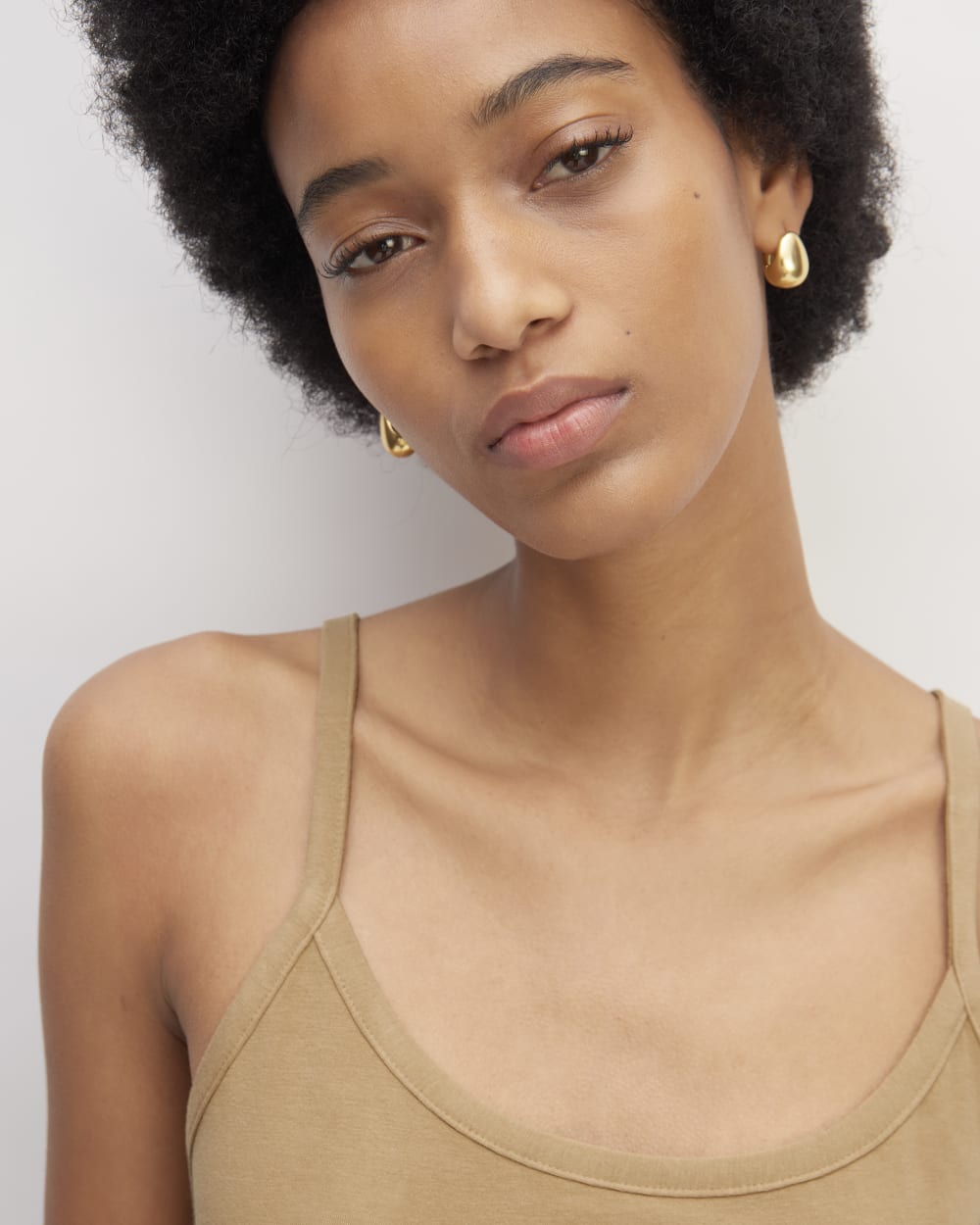 The Supima® Form Spaghetti Strap Cami in Tiger's Eye — detail view