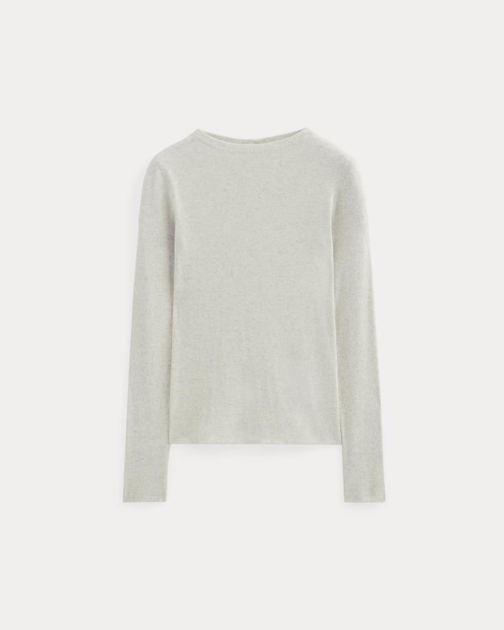 The Luxe Rib Funnel-Neck Tee in Heathered Oat — alternate view