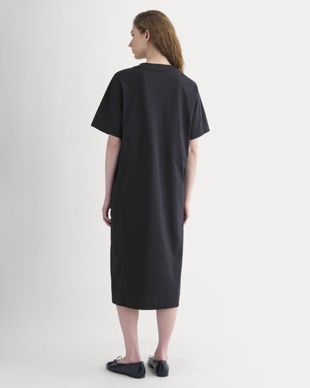 Weekend Tee Midi Dress in Black — detail view